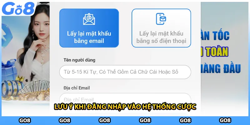 Lưu ý khi đăng nhập vào hệ thống cược